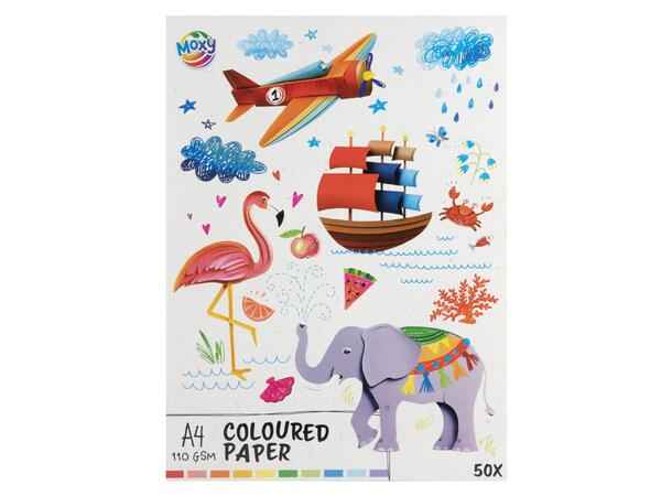 TEGNEPAPIR FARGET A4 - 110G - 50 SIDER