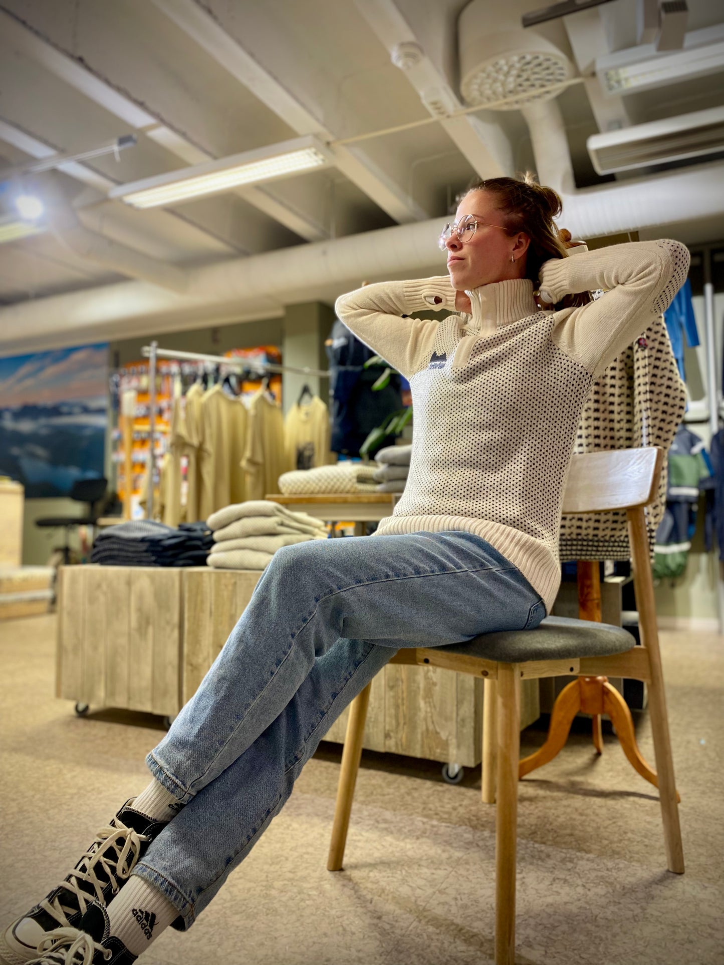 Bø i Vesterålen Genser W Half Zip beige