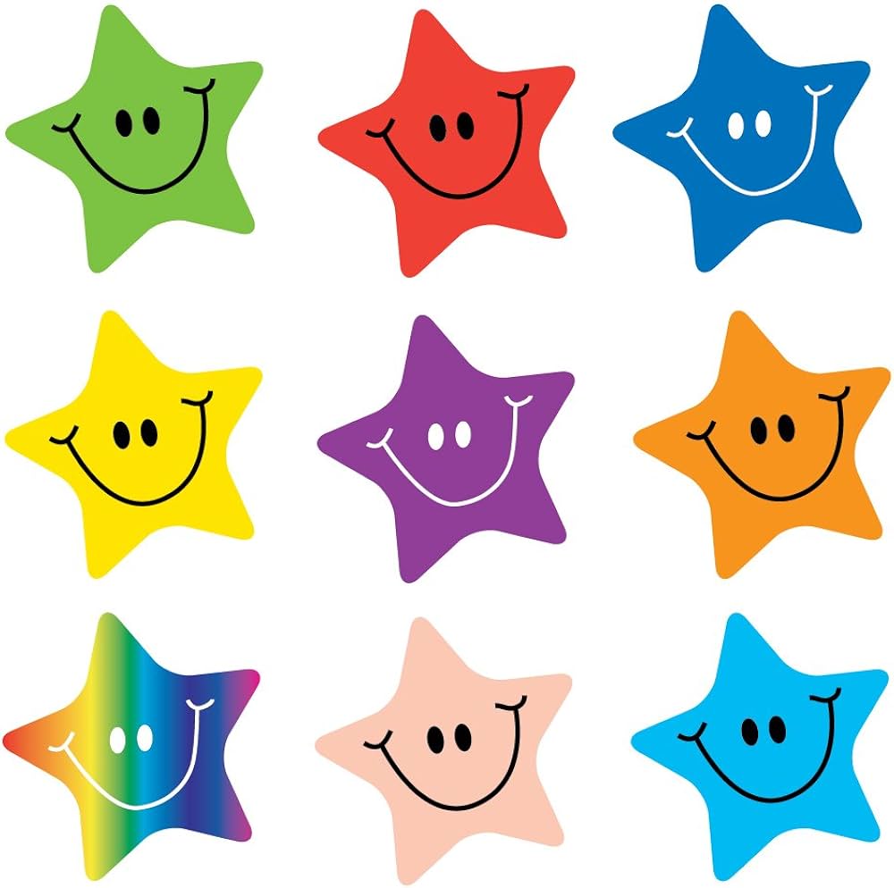 smiley star stickers