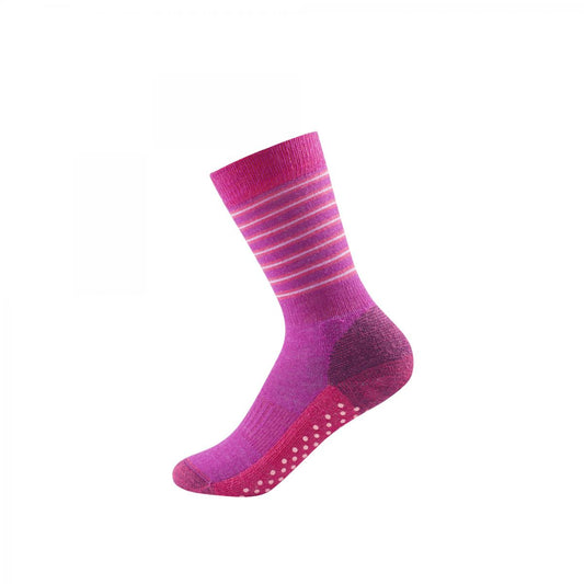 Devold multi medium kid sock fuchsia stripe