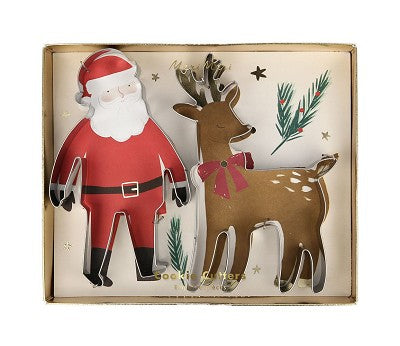 santa and reindeer cookie cutters